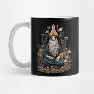 Lord Of The Shrooms - dark gnome wizard fantasy mushroom illustration Mug